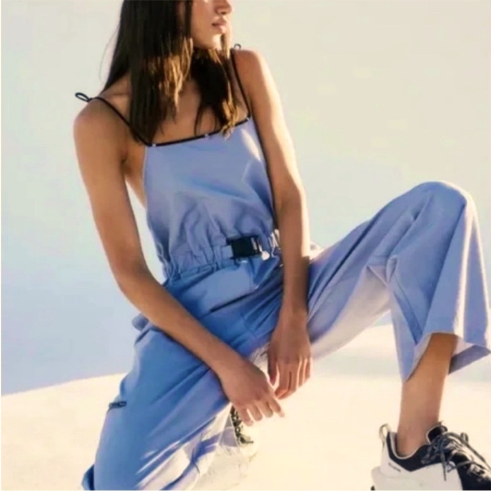 NWT Free People Stone Washed Star Player Onesie Blue Size Small